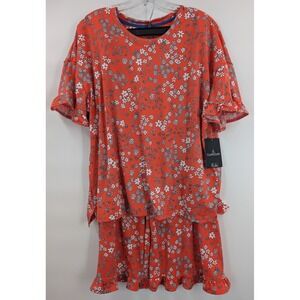 Cuddl Duds Coral Floral Short Sleeve Pajama Set